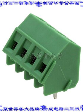 1733596 线对板连接器4POS接线端子5.08mm通孔55角度带板