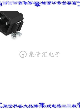 1808213 端子块连接器4POS接头公引脚带罩2.5mm黑色90DEG表贴SMD