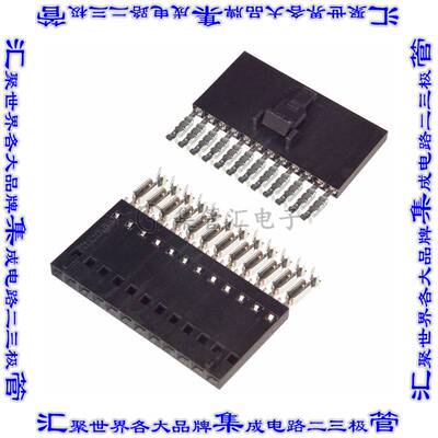 1-103958-1 矩形连接器12POS插座2.54mm母插口黑色IDC镀金自由悬