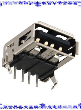KUSBEX-ASFS1N-B30 连接器USB-A插座4POS USB 2.0通孔直角