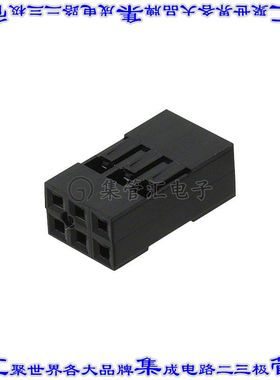 M20-1070300 矩形连接器外壳6POS插座2排2.54mm母形插口黑色自由