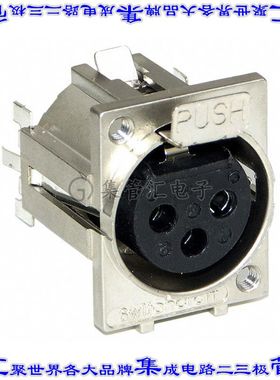 F3FSTF 圆形连接器3POS插头母插口焊接银面板安装通孔