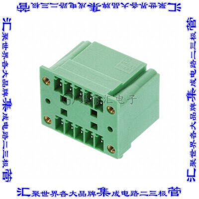 1842940 端子块连接器10POS接头公引脚带罩2排3.81mm绿色90DEG通
