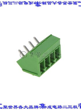 11985.1 端子块连接器4POS接头公引脚带罩3.81mm绿色45DEG通孔