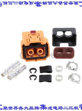 ELPA2Z25 矩形连接器2POS插头16mm母插口橙色压接自由悬挂