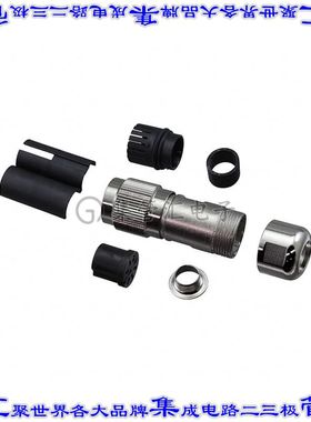 C091 11H008 001 4 圆形连接器8POS插头外壳用于公插针银色自由悬