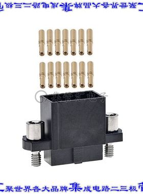 M80-4861442 矩形连接器14POS插座2排2mm母插口黑色压接镀金自由