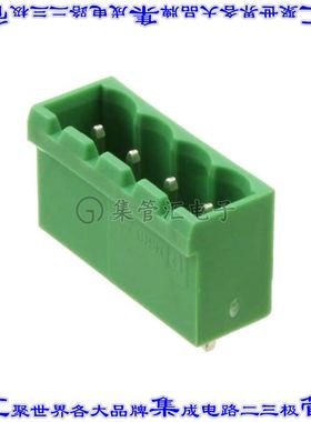 1924211 端子块连接器4POS接头公引脚带罩5mm绿色垂直通孔