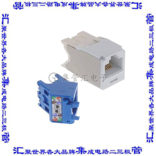 CJUD6X88TGWH 接插件连接器CAT6A UP/DOWN 45 DEGREE TG WIREC
