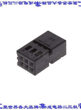 1534120-1 矩形连接器外壳6POS插座2排2.5mm母形插口黑色自由悬挂