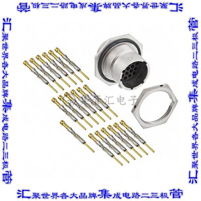 RT0W71419PNH-K 圆形连接器19POS插座公形引脚压接镀金面板安装