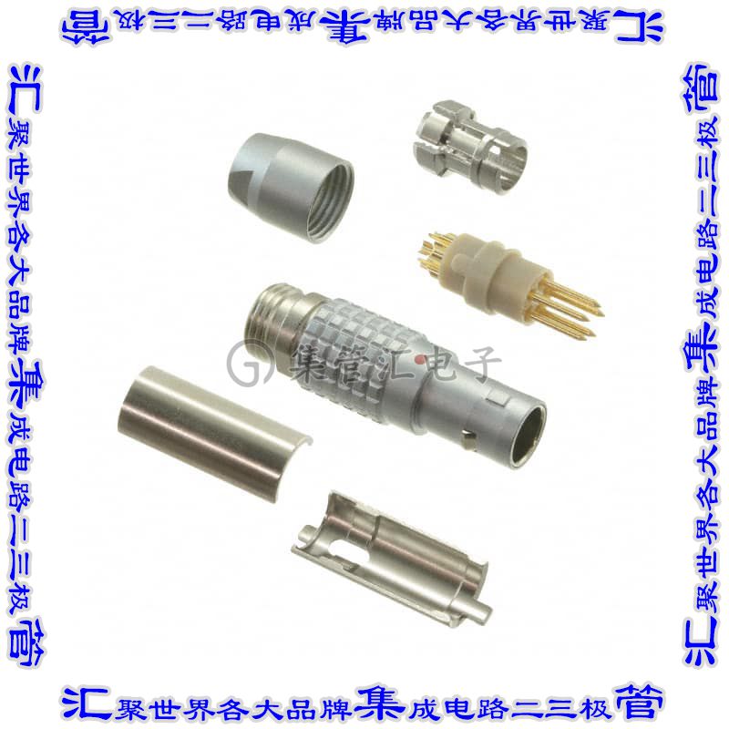 FGG.0B.305.CLAD56 圆形连接器5POS插头公引脚焊杯镀金自由悬挂
