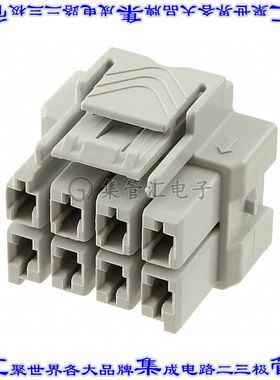 5-1971776-4 矩形连接器外壳8POS插头2排6mm母形插口灰色自由悬挂