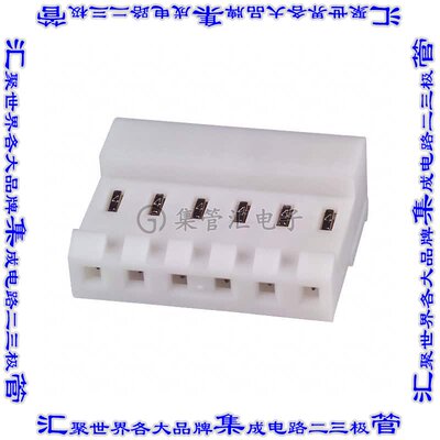 640429-6 矩形连接器6POS插座3.96mm母插口白色IDC锡自由悬挂