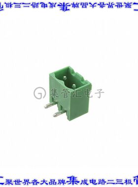 EBQA-02-D-C 端子块连接器2POS接头公引脚带罩5.08mm绿色90DEG通