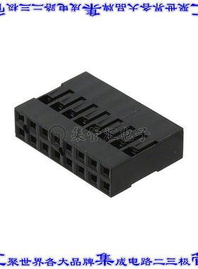 M20-1070800 矩形连接器外壳16POS插座2排2.54mm母形插口黑色自由