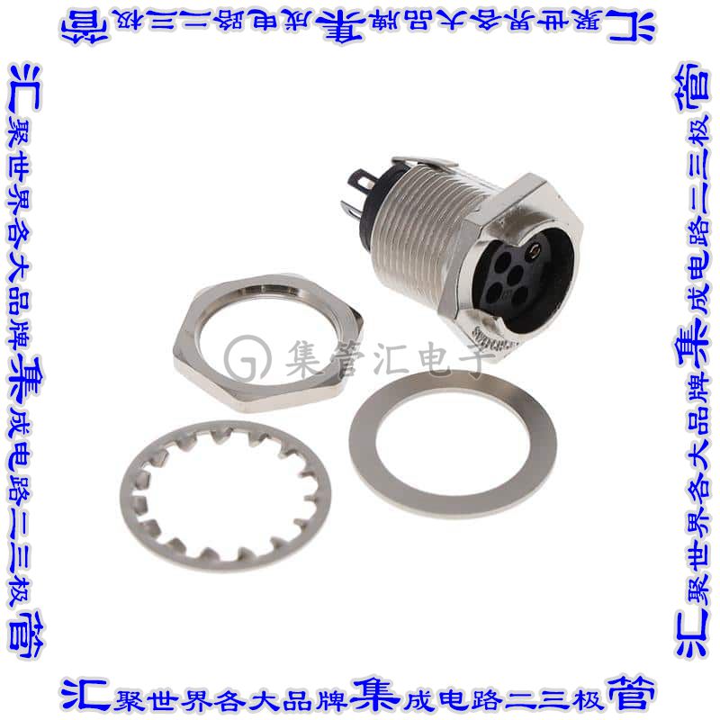 SL175FX 圆形连接器5POS插座母插口焊接孔眼银面板安装