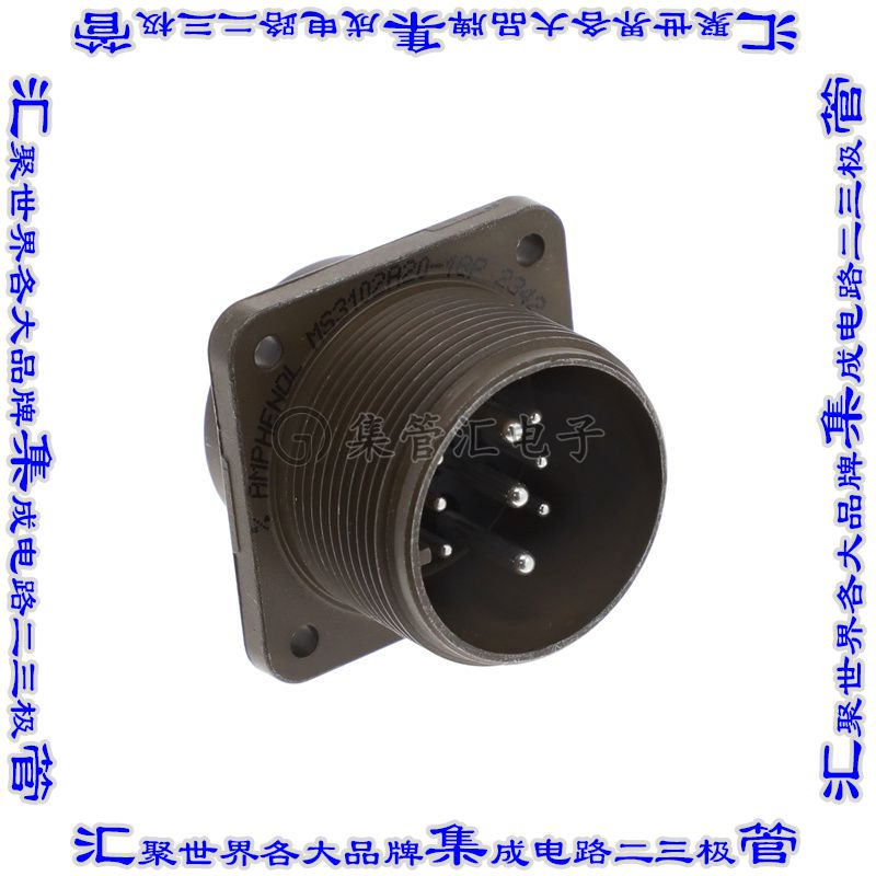 MS3102A20-18P 圆形连接器9POS插座公形引脚焊杯银面板安装