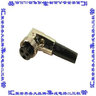 FC684223R 圆形连接器3POS插头母插口焊杯锡自由悬挂直角