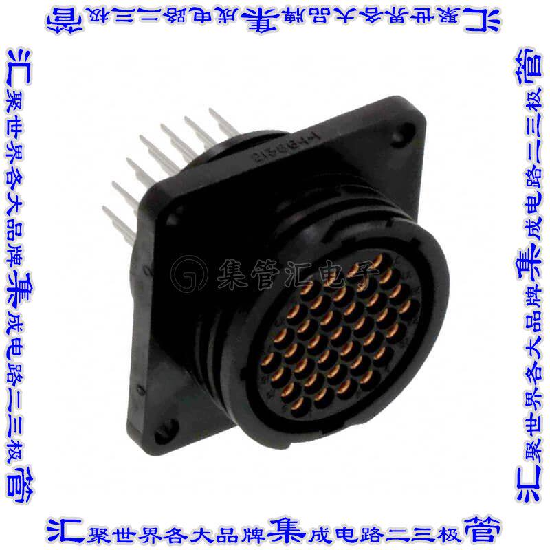 213856-1 圆形连接器37POS插座母插口焊接镀金面板安装通孔