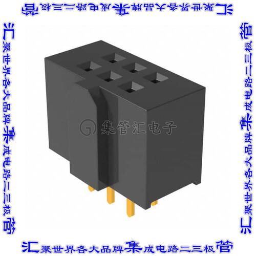 SFH11-NBPC-D03-ST-BK 针座连接器6POS插座2排2.54mm母形插口通孔
