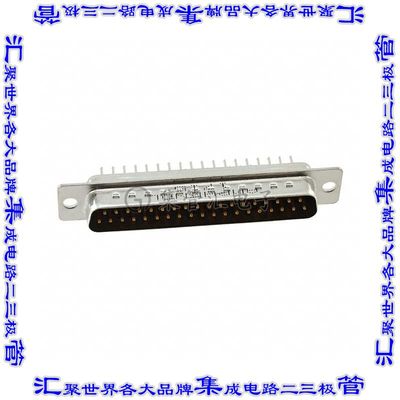 L717SDC37POL2C309 连接器37POS插头公引脚2排D-Sub通孔