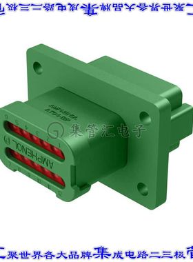 AT04-12PC-LE07 矩形连接器外壳12POS插座2排公形引脚绿色面板安