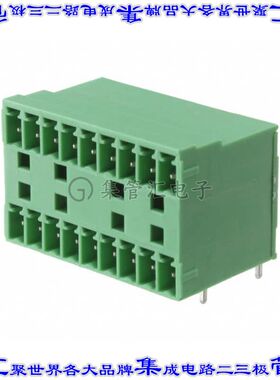 1843143 端子块连接器18POS接头公引脚带罩2排3.81mm绿色90DEG通