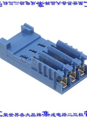 281786-3 矩形连接器3POS插头2.54mm母插口蓝色IDC锡自由悬挂