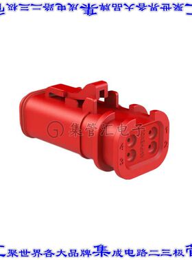 AT06-4S-OMRED 矩形连接器外壳4POS插头2排母形插口红色自由悬挂