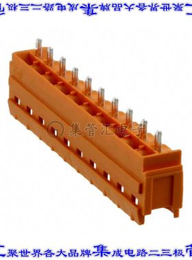 1581860000 端子块连接器10POS接头公引脚带罩5mm橙色垂直通孔
