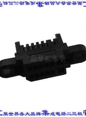 DR-12-2PC-F0 矩形连接器外壳12POS插头2排2.54mm公形引脚黑色面