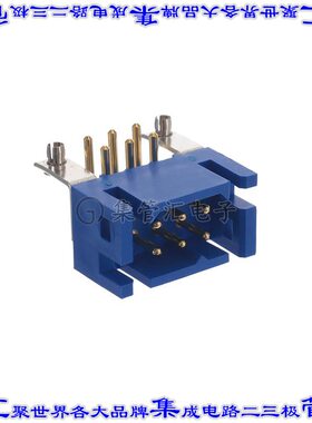 PLB06M4BN0A1/AA 背板连接器6POS接头公引脚2排5mm通孔直角蓝色