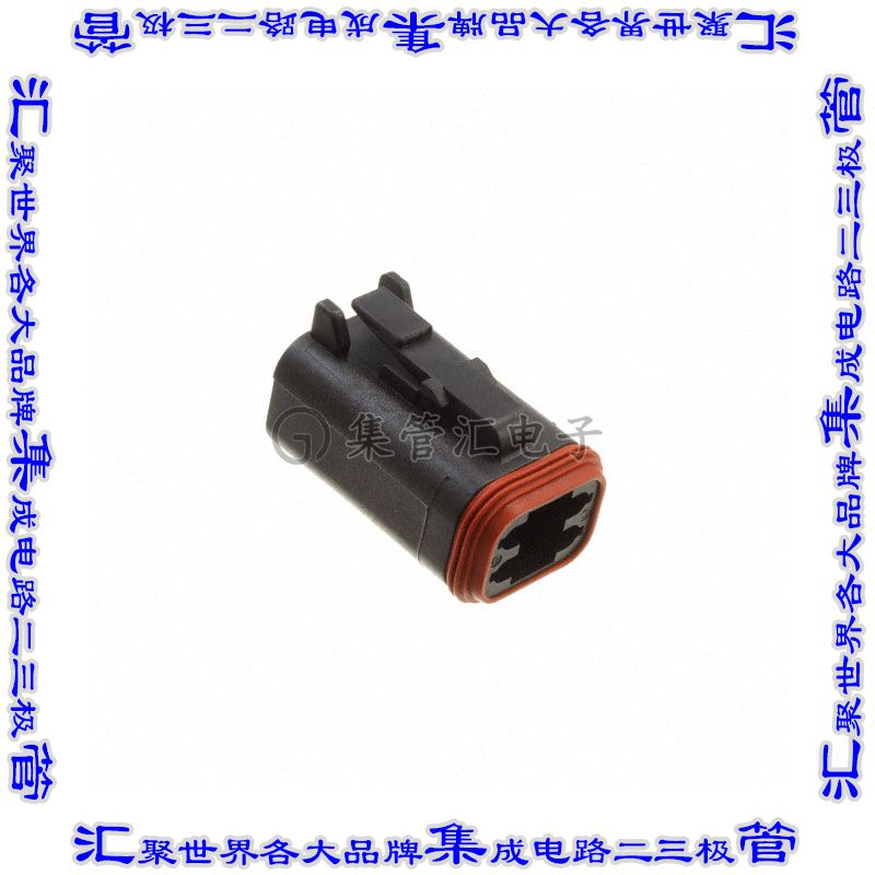 DT06-4S-P012 矩形连接器外壳4POS插头2排母形插口黑色自由悬挂