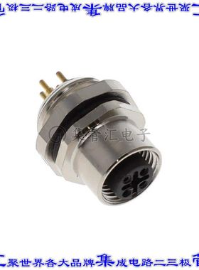 ALBKF12-FPBR4-S0 圆形连接器4POS插头母插口焊接面板安装通孔