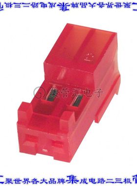 3-643813-2 矩形连接器2POS插座2.54mm母插口红色IDC锡自由悬挂直