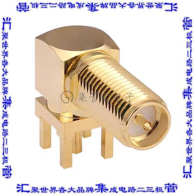 CONREVSMA002-L-G 同轴连接器RP-SMA插座公插针焊接50欧姆面板安