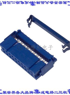 CWR-210-20-0203 矩形连接器20POS插座2排2.54mm母插口蓝色IDC锡