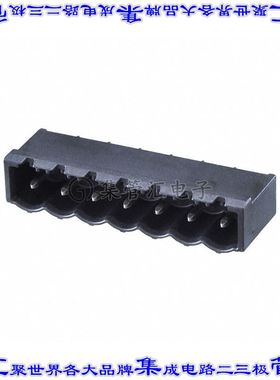 1837077 端子块连接器7POS接头公引脚带罩5mm黑色垂直通孔