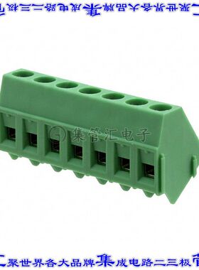 1733622 线对板连接器7POS接线端子5.08mm通孔55角度带板