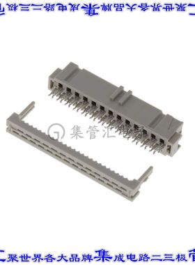 2-215915-6 矩形连接器26POS插座2排2.54mm母插口灰色IDC镀金自由