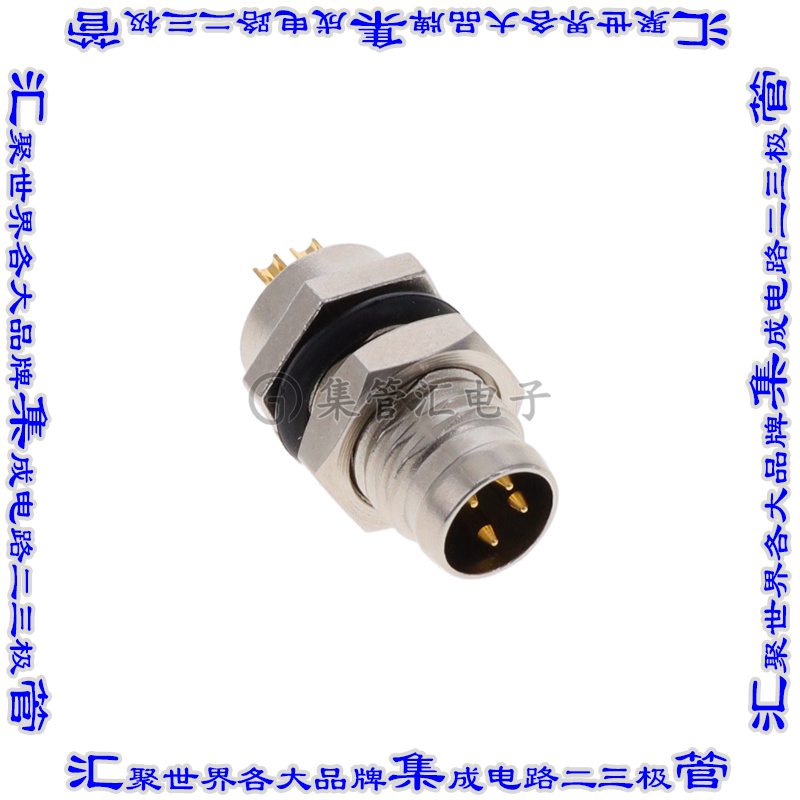8-04PMMS-SF7001 圆形连接器4POS插座公形引脚焊杯镀金面板安装