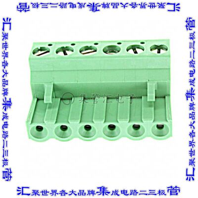 796634-6 端子块连接器6POS插头母插口5.08mm绿色自由悬挂