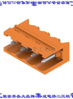 1146770000 端子块连接器4POS接头公引脚带罩5.08mm橙色90DEG通孔