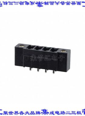 1707654 端子块连接器4POS接头公引脚带罩3.81mm黑色垂直通孔