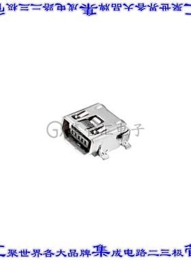 1-1734328-2 连接器USB-miniAB插座5POS USB 2.0表面贴装直角