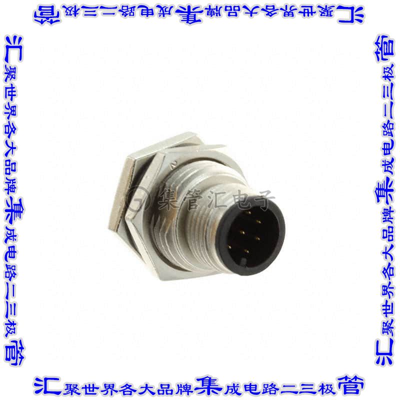M12A-08PMMS-SF8001 圆形连接器8POS插头公引脚焊杯镀金面板安装