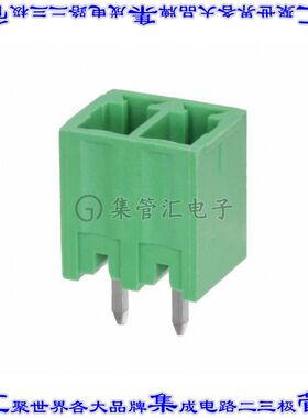 EB3-02-B-180 端子块连接器2POS接头公引脚带罩3.81mm绿色垂直通