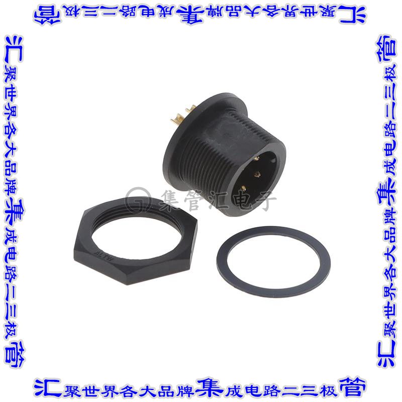 ACB-04PMMS-SC7001 圆形连接器4POS插座公形引脚焊杯镀金面板安装