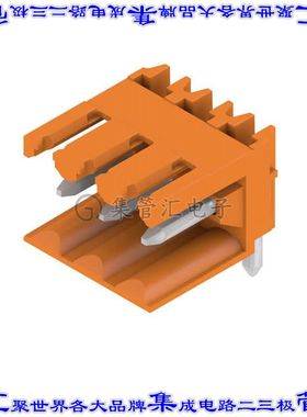 1597220000 端子块连接器3POS接头公引脚带罩3.5mm橙色90DEG通孔